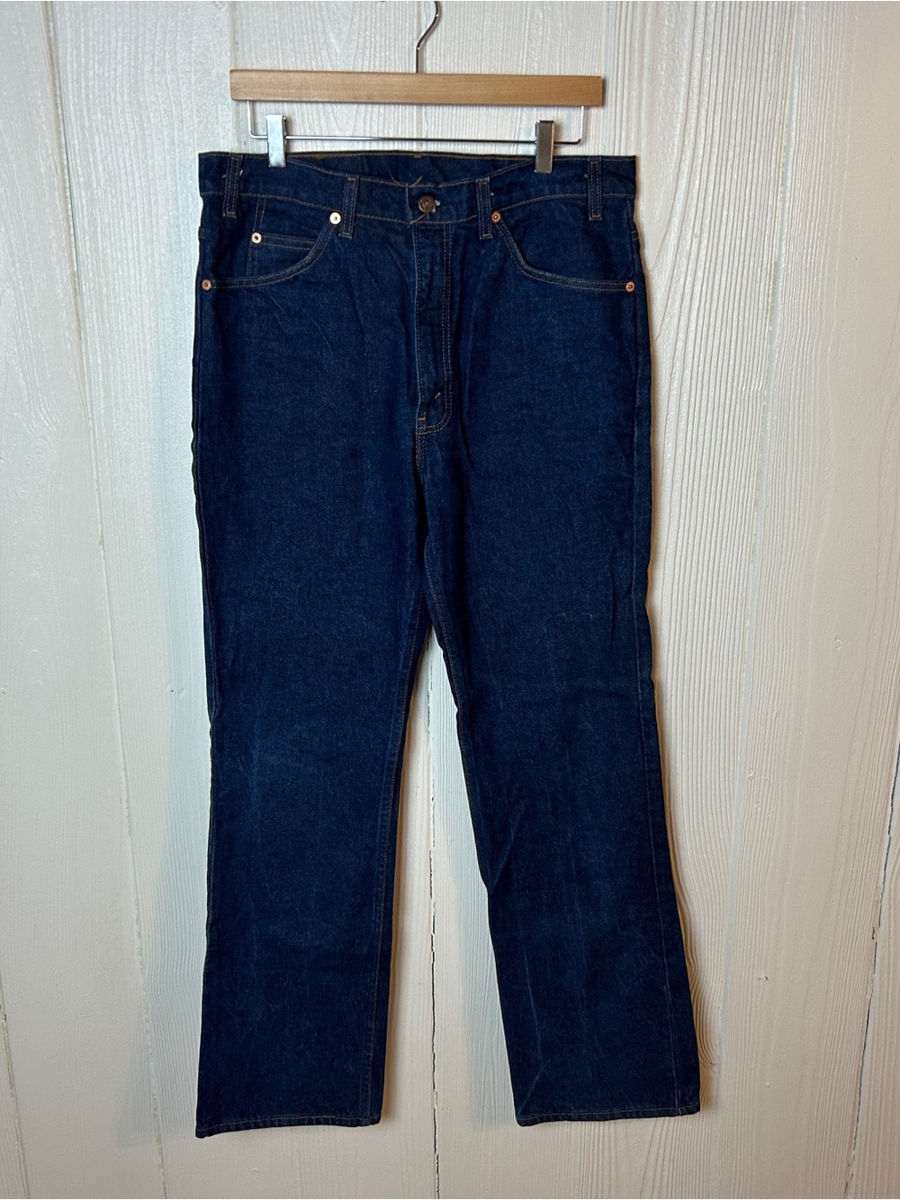 Vintage Orange Tag Levi’s The Saddleman 517 Bootcut Jean Size 36x32 from 1989